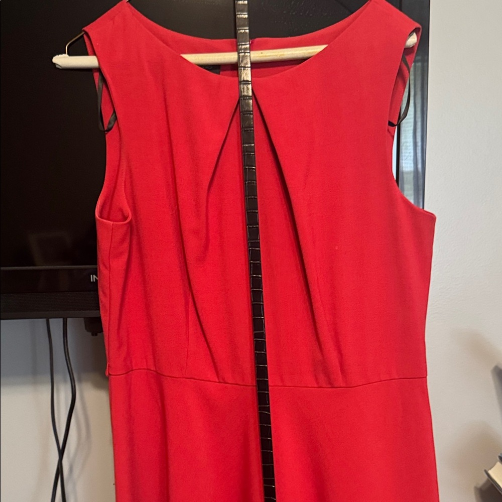 AB Studio Red Sleeveless Midi Dress